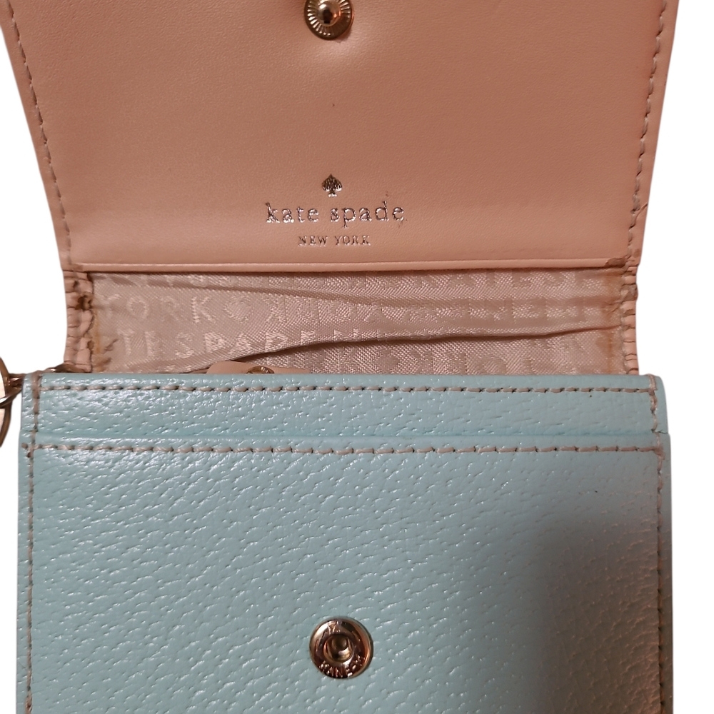 Kate Spade Teal Leather Compact Wallet - Picture 11 of 12